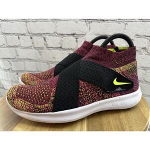 Nike Free RN Motion Flyknit Sneakers‎ Shoes Women's 7.5 Pink Multi Black Strap